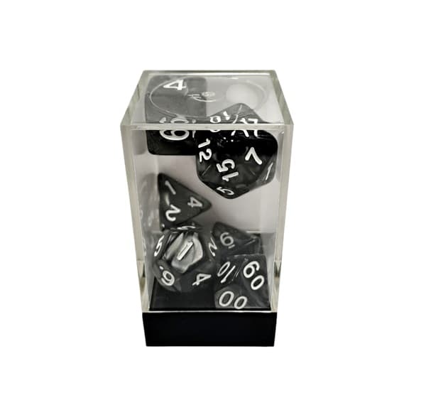 Dice - Terningesæt - 7 Terninger - Kaissa Dice: Polyhedral - Marble Black/White