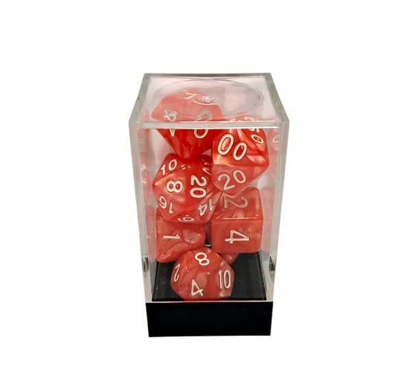 Dice - Terningesæt - 7 Terninger - Kaissa Dice: Polyhedral - Marble Orange/White