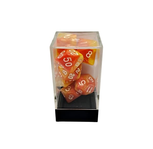 Dice - Terningesæt - 7 Terninger - Kaissa Dice: Polyhedral - Dual Red-Yellow/White