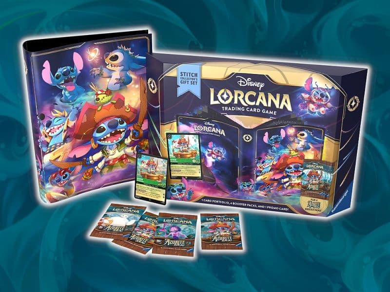 Disney Lorcana TCG: Set 6 - Azurite Sea - Stitch Collector's Gift Set (4 Booster Packs & 9-Pocket Mappe)