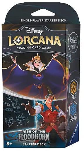 Disney Lorcana TCG: Set 02 - Rise of the Floodborn - Starter Deck: Amber/Sapphire (The Queen & Gaston)