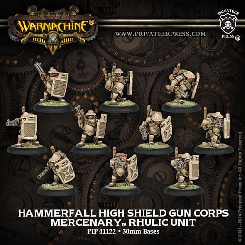 Mercenary: Hammerfall High Shield Gun Corps - Rhulic Unit (1 Leader & 9 Grunts) - PIP-41122