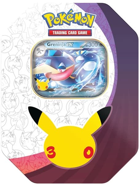 Pokemon Tin Kasse: 2026 Fall: Greninja ex - Mega Evolution: 30th Celebration Collector's Tin Box (4 Boosters)