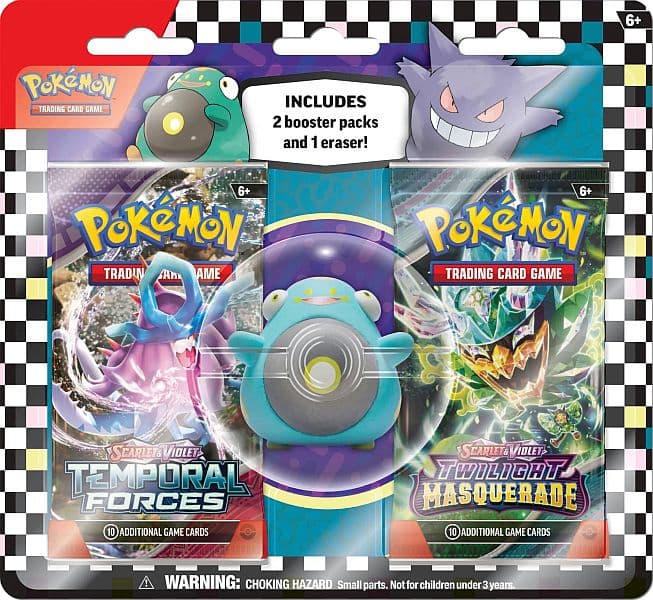 Pokemon Blister Pack - Back to School 2024 Eraser Blister Pack: Bellibolt - 2 Booster Pakker + Viskelæder