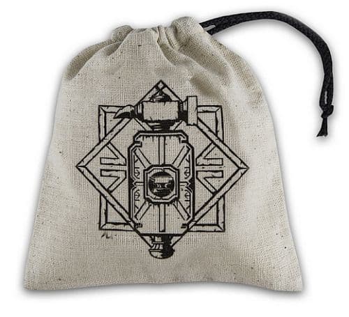 Dice bag - Dwarven Beige with black (Terningepose) - QWS-BDWA141