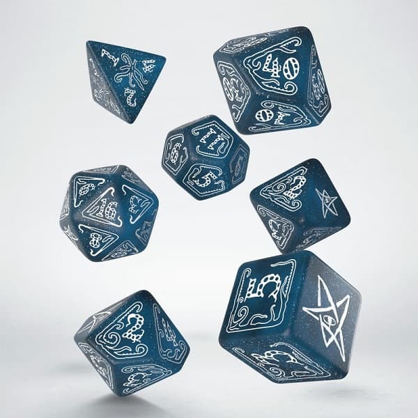 Dice - Terningesæt - 7 terninger - Call of Cthulhu - Abyssal & white