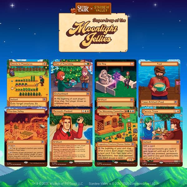Secret Lair Drop Series (2026): Superdrop of the Moonlight Jellies: Secret Lair x Stardew Valley: Welcome to Stardew Valley (Regular)