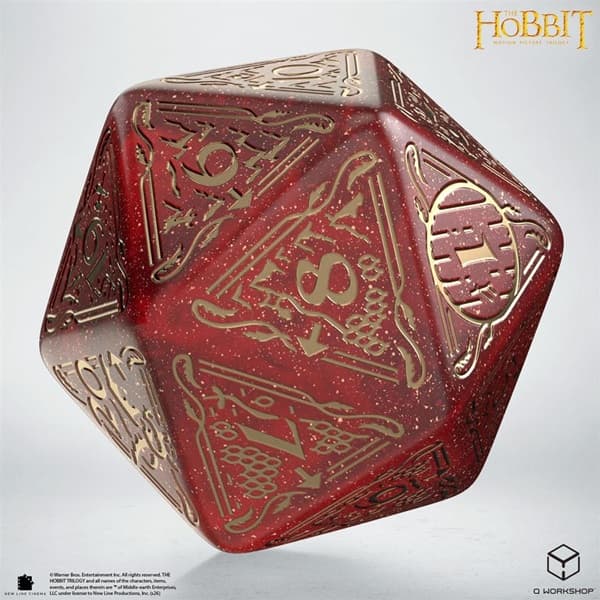 Dice - 20 sidet (D20) Terning - The Hobbit TCG: Jumbo Dice Ember (Spindown) Q-Workshop