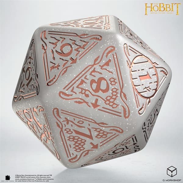 Dice - 20 sidet (D20) Terning - The Hobbit TCG: Jumbo Dice Radiant (Spindown) Q-Workshop