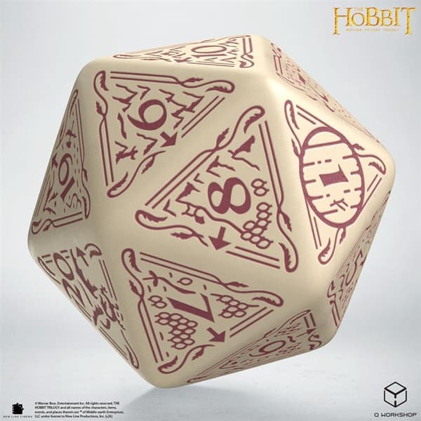 Dice - 20 sidet (D20) Terning - The Hobbit TCG: Jumbo Dice Terra (Spindown) Q-Workshop