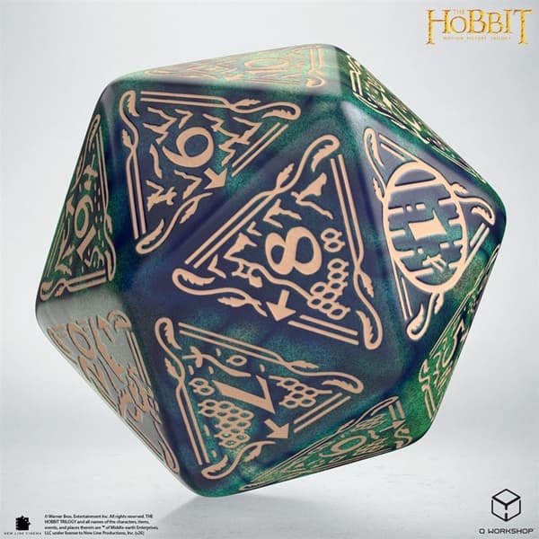 Dice - 20 sidet (D20) Terning - The Hobbit TCG: Jumbo Dice Tideborn (Spindown) Q-Workshop
