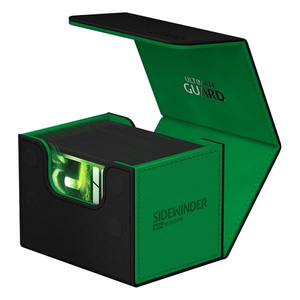 Ultimate Guard Sidewinder Deck Case (Deck Box) 100+ Standard Size XenoSkin Synergy Black/Green