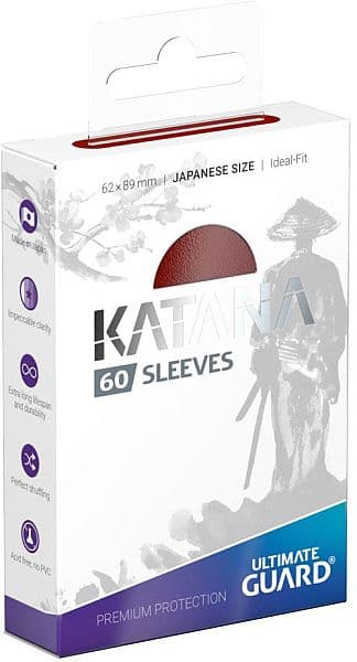 Ultimate Guard - Katana Sleeves (Kortlommer) - Japanese Size (Yugioh-størrelse) Red (60 Sleeves)