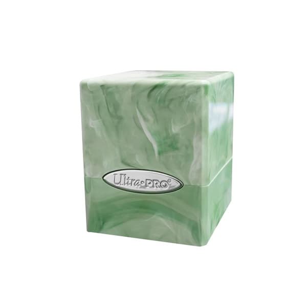 Deck Box - Satin Cube: Marble - Lime Green/White - Ultra Pro #16352