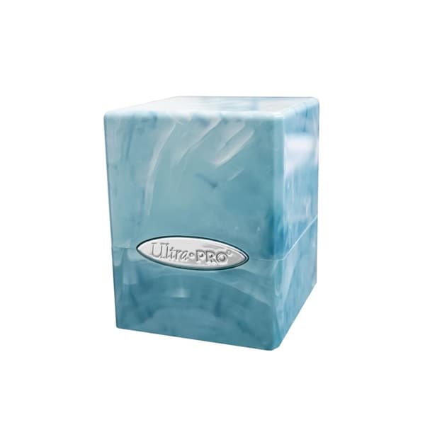 Deck Box - Satin Cube: Marble - Light Blue/White - Ultra Pro #16354