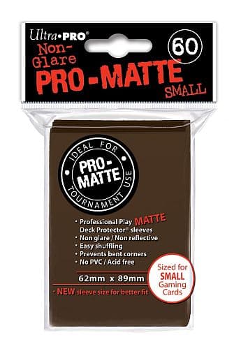 60 lommer - Ultra Pro - PRO-Matte SMALL Brown (Brun) (Høj Kvalitet) - Non-Glare - Professional Sleeves Yu-Gi-Oh! størrelse #84271