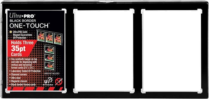 Ultra Pro ONE-TOUCH Magnetic Holder - 3-Card Frame - Black Border Standard Size (2,5" x 3,5") 35PT UV - Sleeves #15113-UV