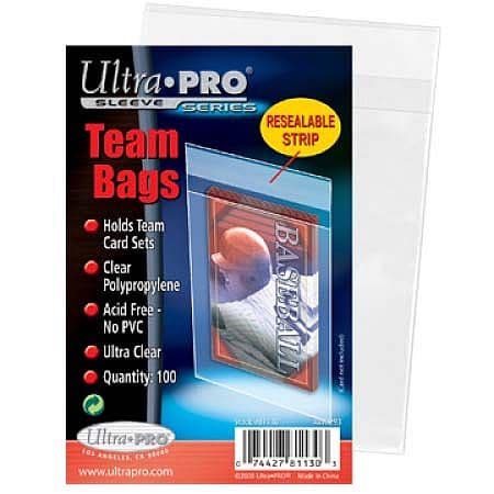 100 lommer - Ultra Pro Team Bag Sleeves (Til opbevaring i Top Loaders!) - Sleeves #81130