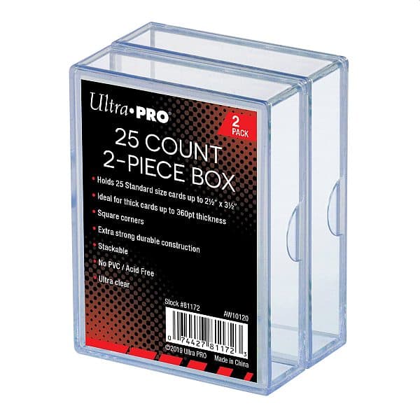 Deck Box - Storage Box: 2-Piece 25 Count Clear Card Storage Box (2-Pack) - Ultra Pro #81172