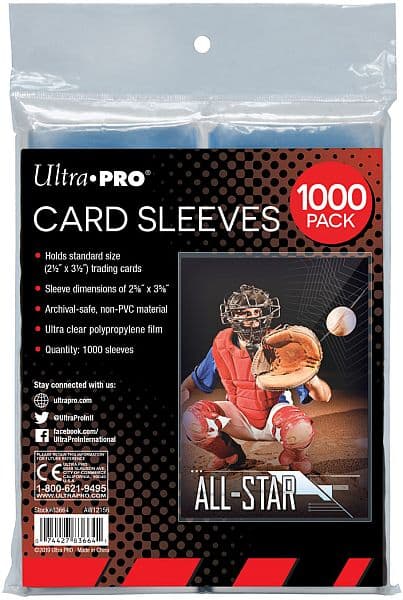 1000 lommer - Ultra Pro Basic Soft Sleeves - Retail Pack (Bløde lommer, god til opbevaring i mapper!) - Sleeves #83664