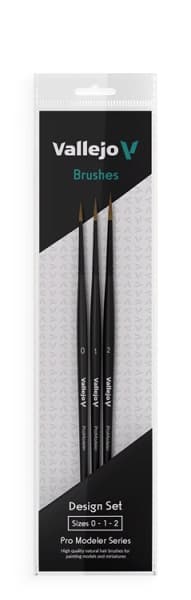 Vallejo - Brush Design Set - Natural Hair - Size: 0, 1, 2