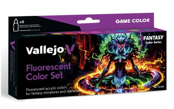 Vallejo Maling - Game Color: Fluorescent Colors Set 8 Colors - 18ml