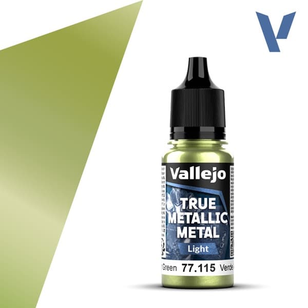 Vallejo Maling - True Metallic Metal: Light - Amber Green - 18ml