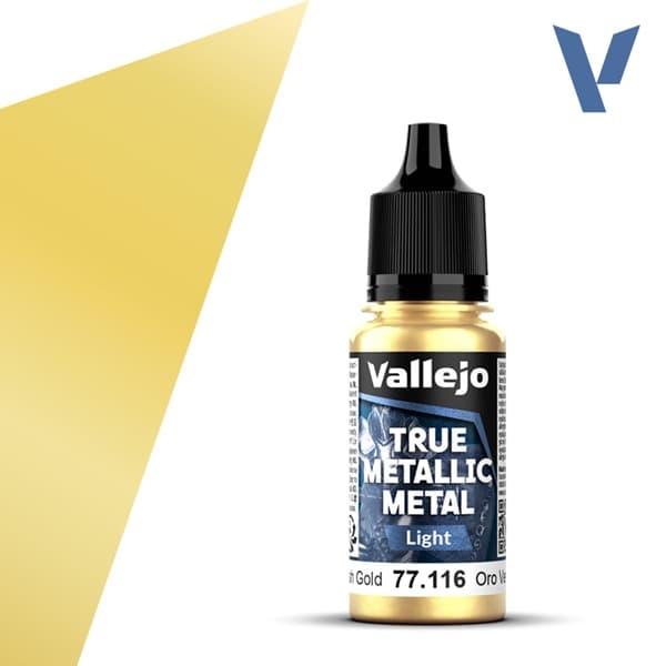 Vallejo Maling - True Metallic Metal: Light - Greenish Gold - 18ml
