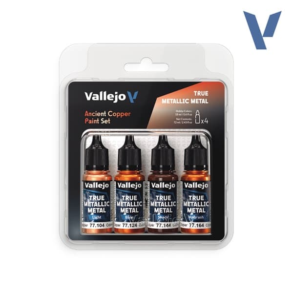Vallejo Maling - True Metallic Metal: Paint Set - Ancient Copper (4 colors)