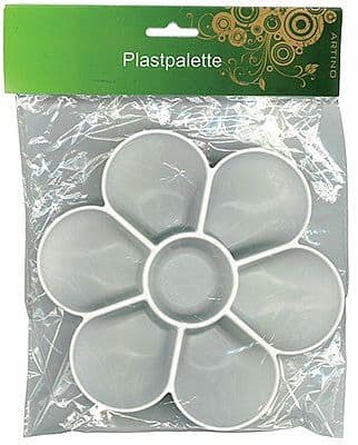 Maletilbehør - Artino - Plastic Palette: Blomster, 7 Holes (1 Plastpalette)