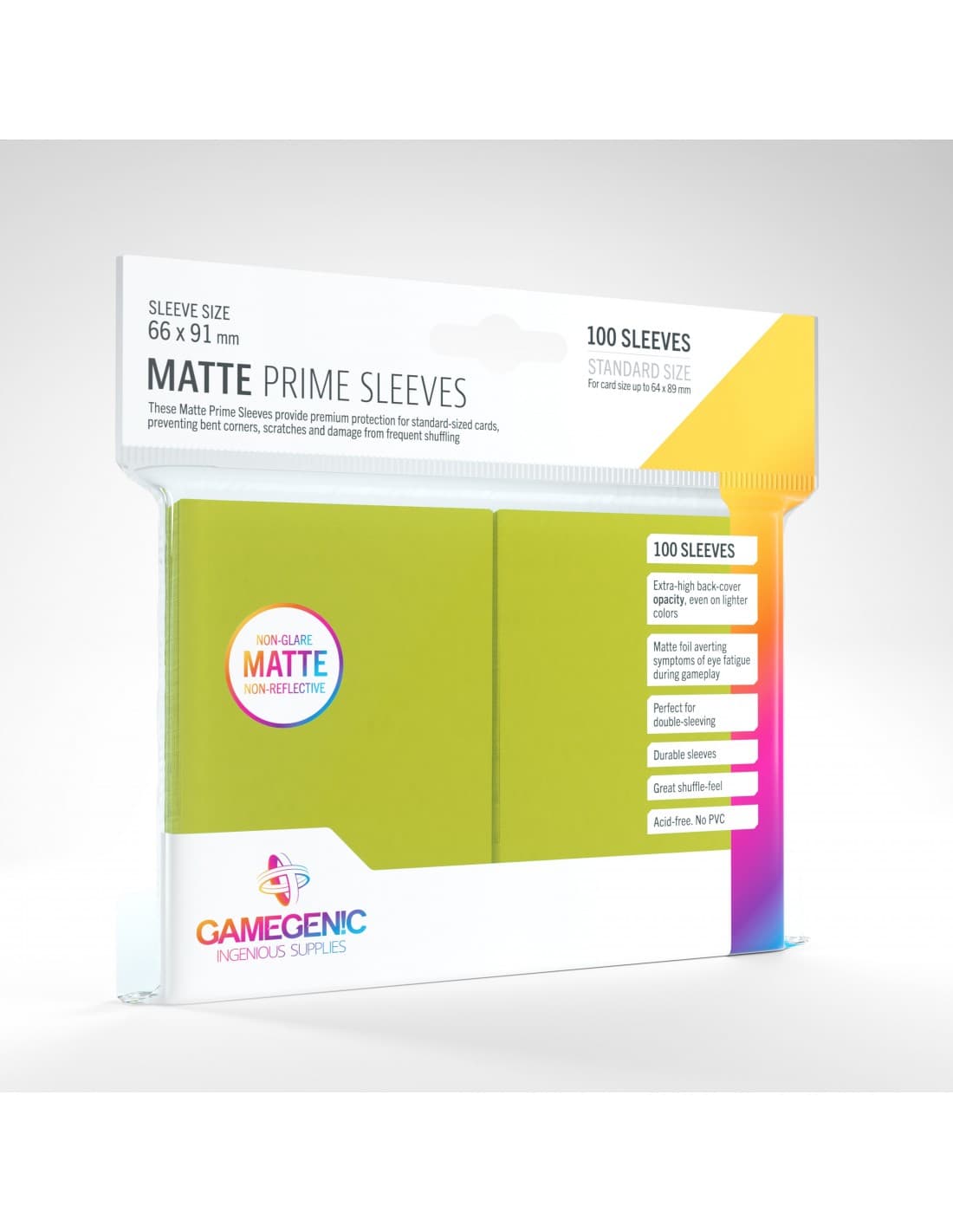 Matte Prime Sleeves 100 stk - Anti-Glare - Plastiklommer - GameGenic