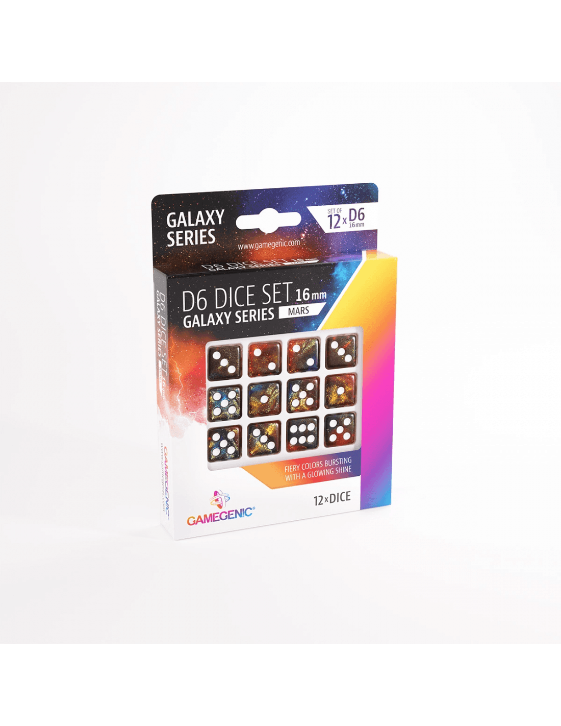 Mars D6 Terninger 12 stk - Galaxy Series - GameGenic